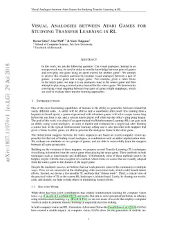 Visual Analogies between Atari Games for Studying Transfer Learning in
  RL