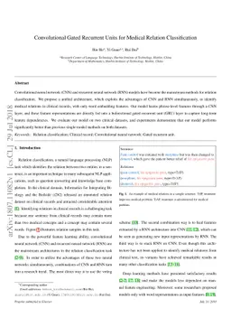 Convolutional Gated Recurrent Units for Medical Relation Classification