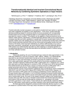 Transformationally Identical and Invariant Convolutional Neural Networks
  by Combining Symmetric Operations or Input Vectors