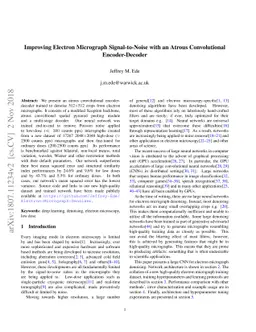 Improving Electron Micrograph Signal-to-Noise with an Atrous
  Convolutional Encoder-Decoder