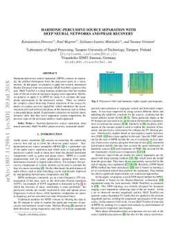Harmonic-Percussive Source Separation with Deep Neural Networks and
  Phase Recovery