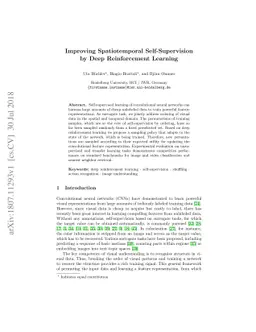 Improving Spatiotemporal Self-Supervision by Deep Reinforcement Learning