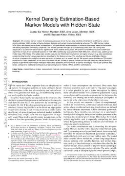 Kernel Density Estimation-Based Markov Models with Hidden State