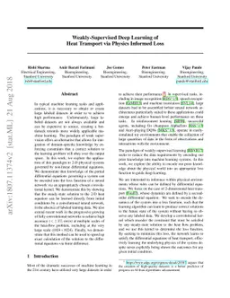 Weakly-Supervised Deep Learning of Heat Transport via Physics Informed
  Loss