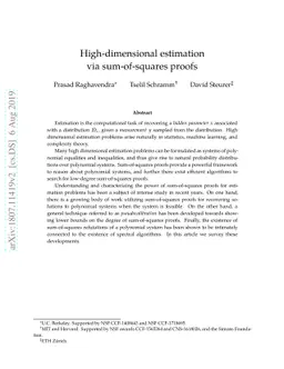 High-dimensional estimation via sum-of-squares proofs