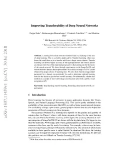 Improving Transferability of Deep Neural Networks