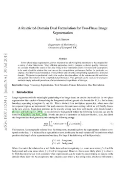 A Restricted-Domain Dual Formulation for Two-Phase Image Segmentation