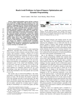 Reach-Avoid Problems via Sum-of-Squares Optimization and Dynamic
  Programming