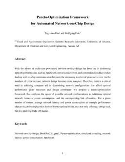 Pareto-Optimization Framework for Automated Network-on-Chip Design