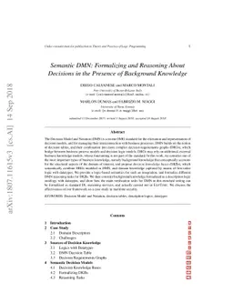 Semantic DMN: Formalizing and Reasoning About Decisions in the Presence
  of Background Knowledge