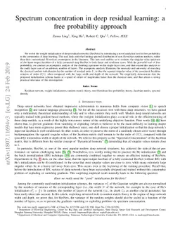 Spectrum concentration in deep residual learning: a free probability
  approach