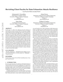 Revisiting Client Puzzles for State Exhaustion Attacks Resilience