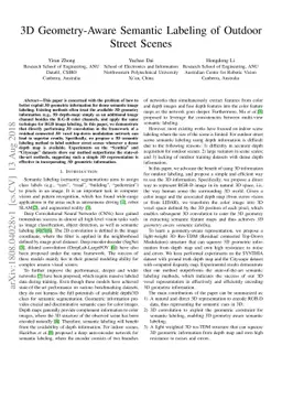 3D Geometry-Aware Semantic Labeling of Outdoor Street Scenes
