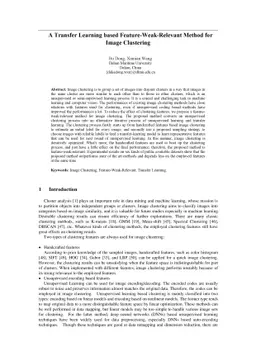 A Transfer Learning based Feature-Weak-Relevant Method for Image
  Clustering