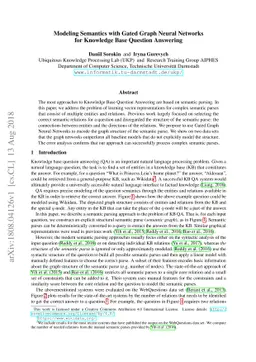 Modeling Semantics with Gated Graph Neural Networks for Knowledge Base
  Question Answering