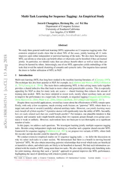 Multi-Task Learning for Sequence Tagging: An Empirical Study