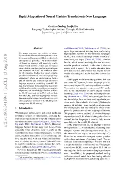 Rapid Adaptation of Neural Machine Translation to New Languages