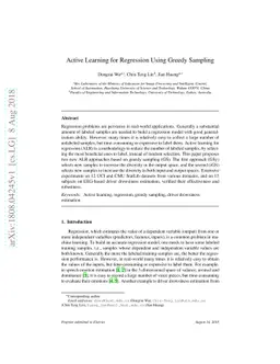 Active Learning for Regression Using Greedy Sampling