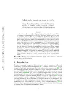 Relational dynamic memory networks