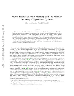 Model Reduction with Memory and the Machine Learning of Dynamical
  Systems