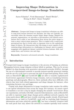 Improving Shape Deformation in Unsupervised Image-to-Image Translation