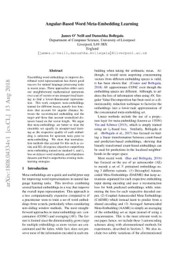 Angular-Based Word Meta-Embedding Learning