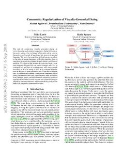 Community Regularization of Visually-Grounded Dialog