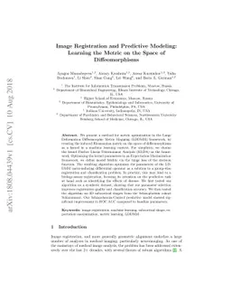 Image Registration and Predictive Modeling: Learning the Metric on the
  Space of Diffeomorphisms