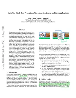 Out of the Black Box: Properties of deep neural networks and their
  applications