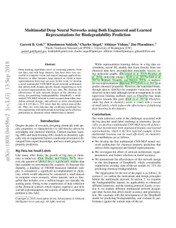 Multimodal Deep Neural Networks using Both Engineered and Learned
  Representations for Biodegradability Prediction
