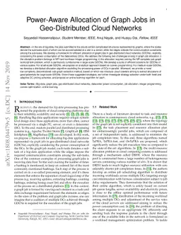 Power-Aware Allocation of Graph Jobs in Geo-Distributed Cloud Networks