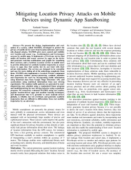 Mitigating Location Privacy Attacks on Mobile Devices using Dynamic App
  Sandboxing