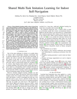 Shared Multi-Task Imitation Learning for Indoor Self-Navigation