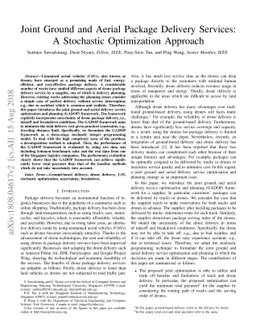 Joint Ground and Aerial Package Delivery Services: A Stochastic
  Optimization Approach