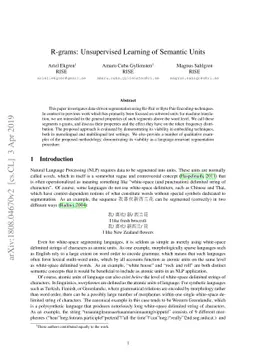 R-grams: Unsupervised Learning of Semantic Units in Natural Language