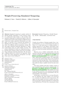 Weight-Preserving Simulated Tempering
