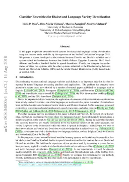 Classifier Ensembles for Dialect and Language Variety Identification
