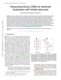 Hierarchical binary CNNs for landmark localization with limited
  resources