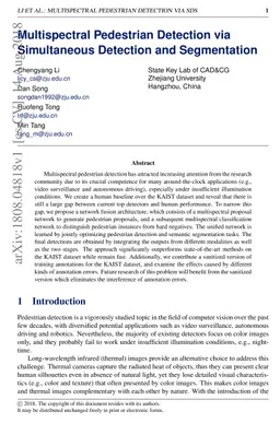 Multispectral Pedestrian Detection via Simultaneous Detection and
  Segmentation