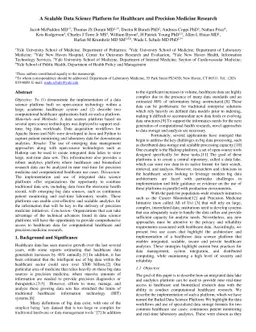 A Scalable Data Science Platform for Healthcare and Precision Medicine
  Research