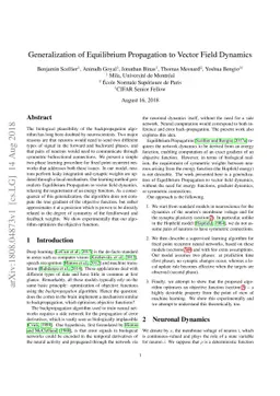 Generalization of Equilibrium Propagation to Vector Field Dynamics