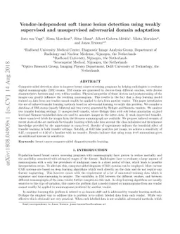 Vendor-independent soft tissue lesion detection using weakly supervised
  and unsupervised adversarial domain adaptation