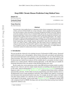 Deep EHR: Chronic Disease Prediction Using Medical Notes