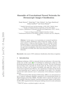 Ensemble of Convolutional Neural Networks for Dermoscopic Images
  Classification