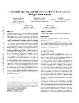 Temporal Sequence Distillation: Towards Few-Frame Action Recognition in
  Videos