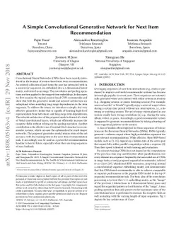 A Simple Convolutional Generative Network for Next Item Recommendation