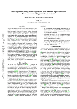 Investigation of Using Disentangled and Interpretable Representations
  for One-shot Cross-lingual Voice Conversion