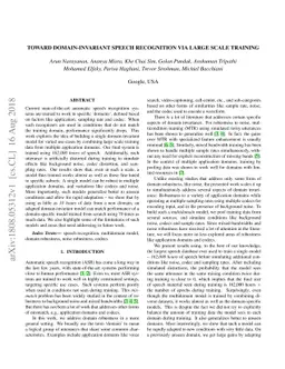 Toward domain-invariant speech recognition via large scale training