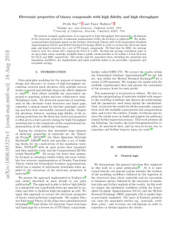 Electronic properties of binary compounds with high fidelity and high
  throughput