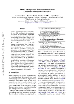 SWAG: A Large-Scale Adversarial Dataset for Grounded Commonsense
  Inference